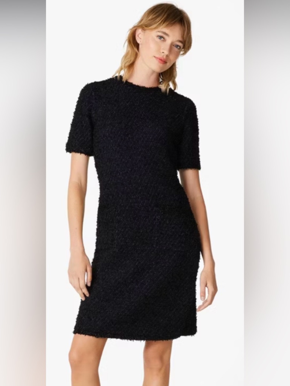 kate spade Black/Blue Textured Short-Sleeve Shift Dress